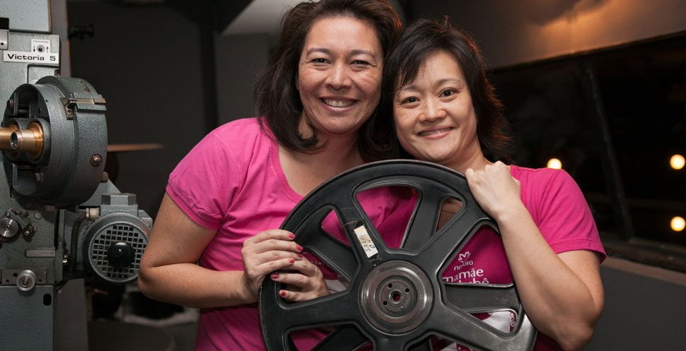 Irene Nagashima e Taís Viana, idealizadoras do CineMaterna