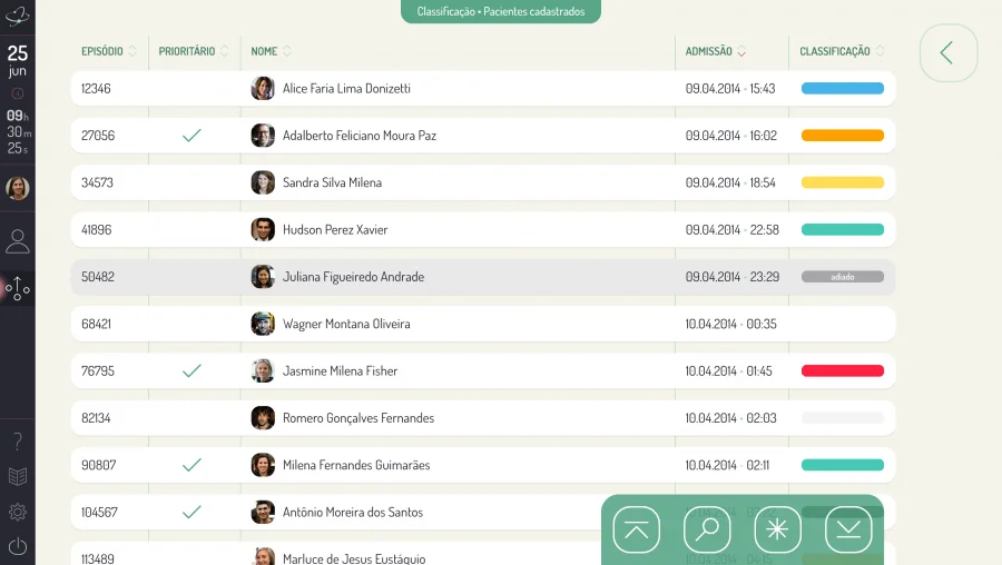 Interface do sotware de gestão de risco da ToLife