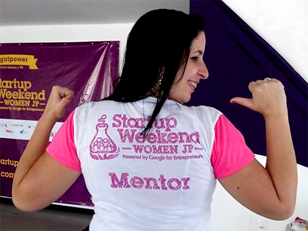 Fabiany como mentora do Startup Weekend Women.