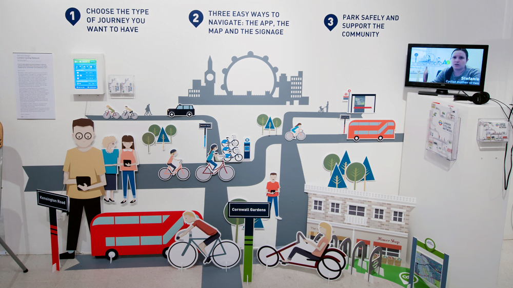 A imagem abaixo é de um projeto de Service Design da prefeitura de Londres pra transformar a cidade, até 2026, em líder na cultura do ciclismo.