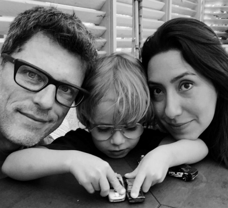 Em família: Laura com Fabio Müller e o filho, Benjamim.