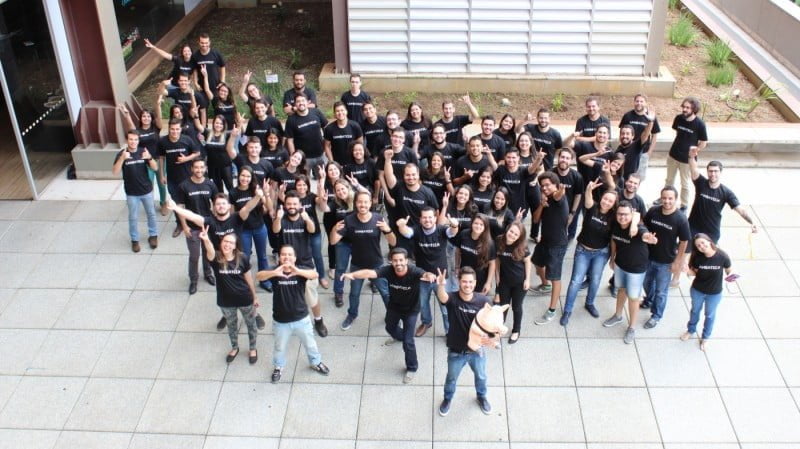 Equipe Samba Tech na sede de Belo Horizonte. Ao todo, a holding tem cerca de 110 funcionários.