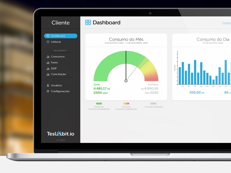 A Teslabit é capaz de estimar o consumo mensal de uma empresa com base nas medições momentâneas do quadro de energia.