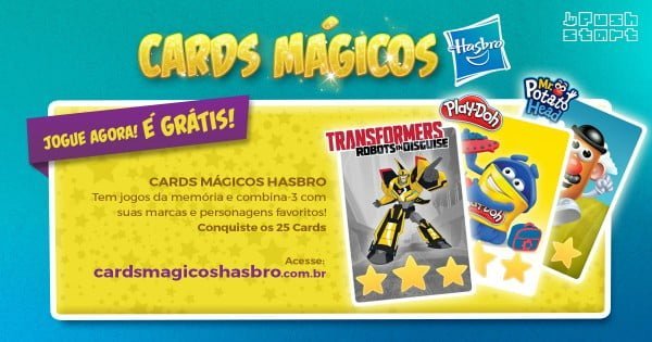 Criado para a Hasbro, os "Cards Mágicos" ajudavam a integrar as diferentes marcas da empresa.