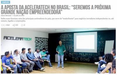 Há um ano, a então Aceleratech foi destaque no Draft (clique na imagem para ler a reportagem).