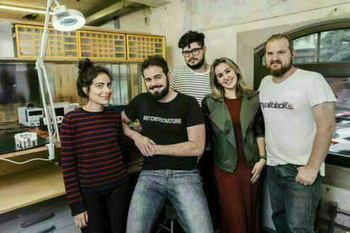 Os residentes do Red Bull Basement: Sara Lane da Costa, Diogo Tolezano, Giovanna Casimiro, Ricardo Coelho e Pedro Godoy. (Faltam Samanta Fluture e Lina Lopes)