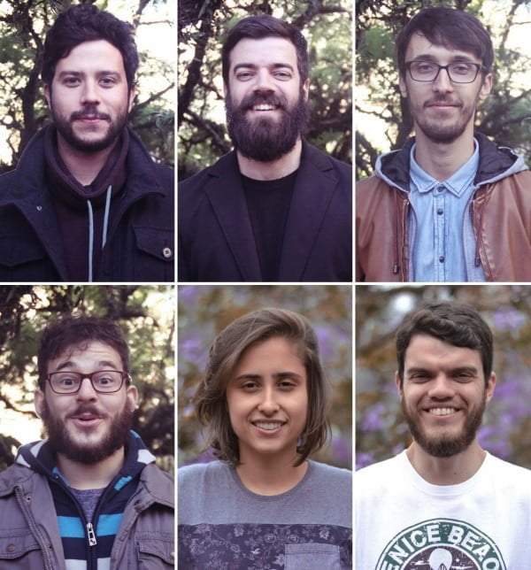 A equipe hoje tem seis integrantes: Gabriel, Luciano, Artur, Marcos, Dai e Cássio