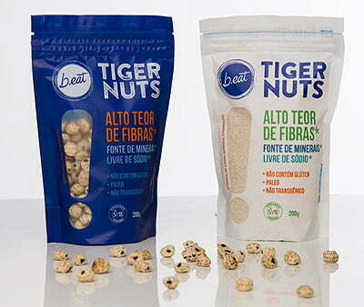 A b.eat vende pacotes de Tigernuts e a farinha da raiz africana