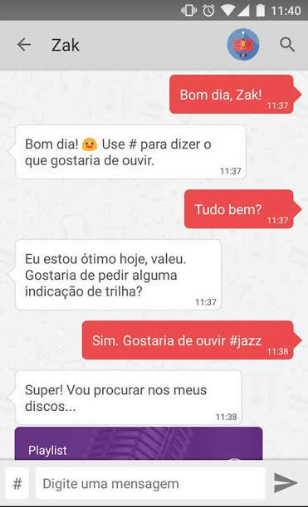 É simples assim: num bate-papo, o chatbot Zak escolhe a música para você.