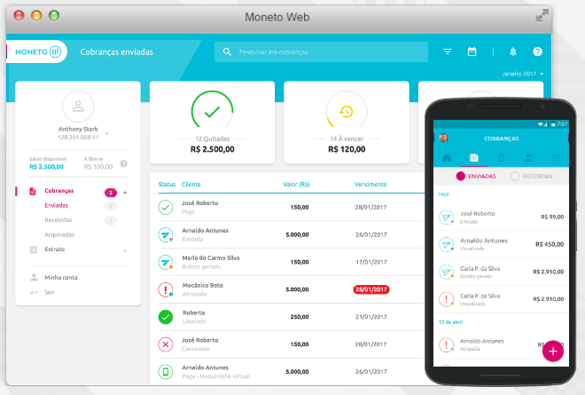 Depois de ser redesenhada, a interface o app Moneto ficou mais simples de usar.