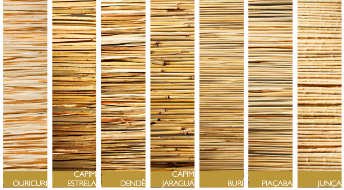 No catálogo da Fellicia, diferentes fibras vegetais dão origem a persianas, todas feitas à mão.