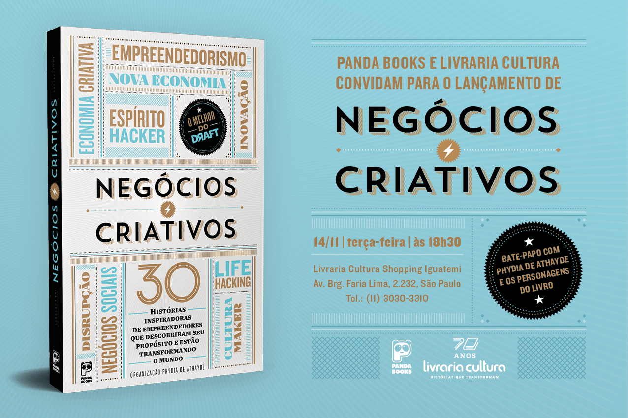 Leia com exclusividade o prefácio de "Negócios Criativos", livro que traz 30 histórias inspiradoras de empreendedores que descobriram seu propósito e estão mudando o mundo. Venha para o lançamento!