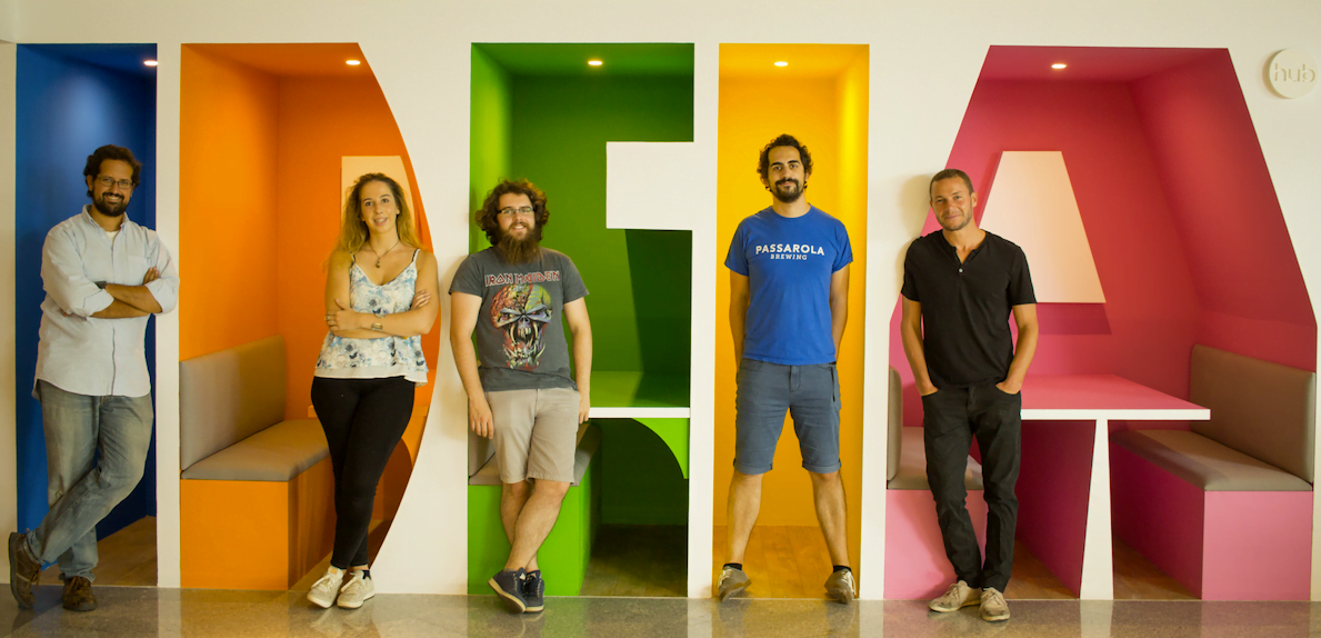 Pedro Queiró, Margarida Coutinho, Ricardo Pimenta , André Pintado e Miguel Queimado, da DreamShaper.