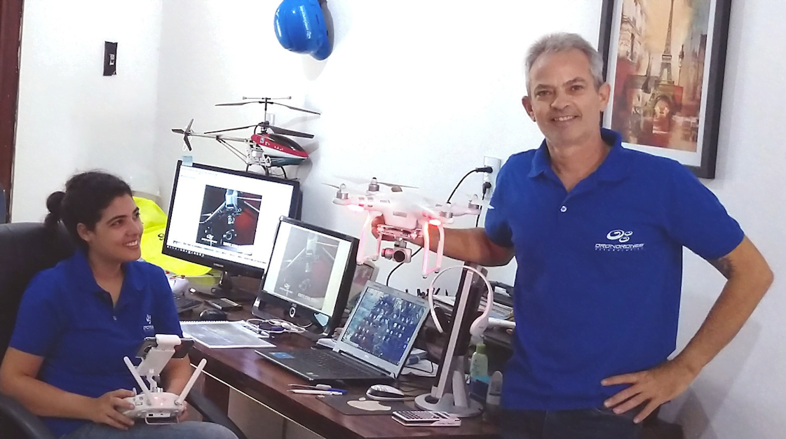 Suyan e Márcio começaram a operação da Dron Drones com apenas um equipamento.