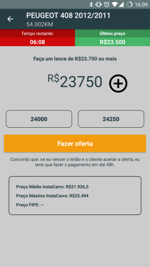 O leilão virtual é inspirado no eBay: tempo cronometrado e 1 500 compradores.