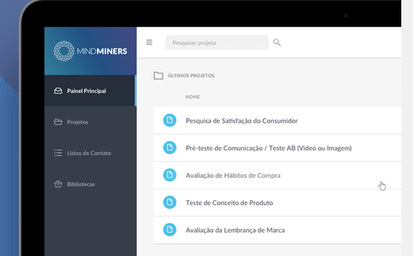 Pela plataforma da MindMiners, os clientes podem construir suas próprias pesquisas, usar modelos de questionários prontos ou montar um novo com a assessoria da empresa.