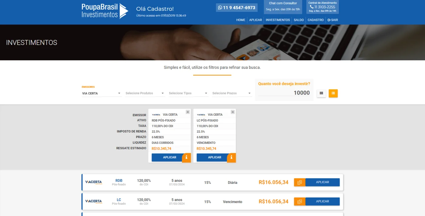 Caruana Financeira – Conta Digital, Investimentos, Linhas de