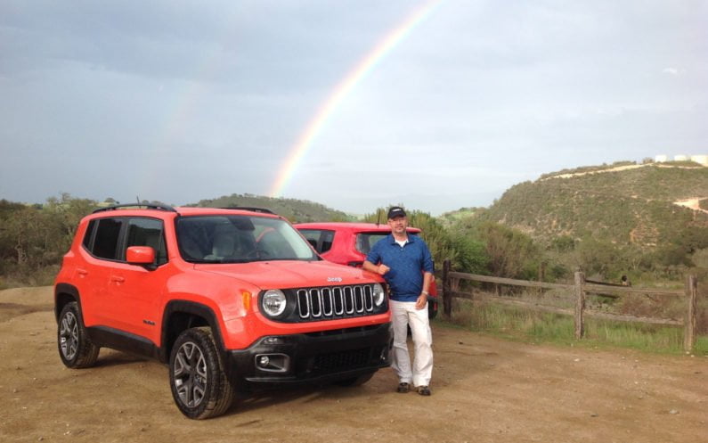 Jornalista Edilson Vieira durante os testes de lançamento do Jeep Renegade nos Estados Unidos, em 2015