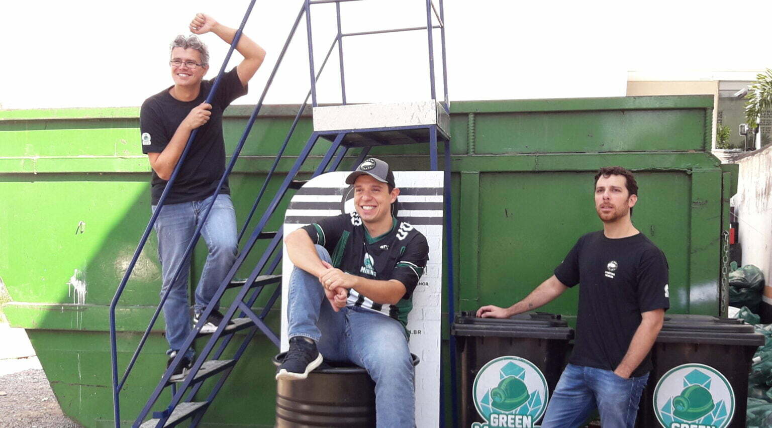 A partir da esq.: Adriano, Rodrigo e Leandro, cofundadores da Green Mining.