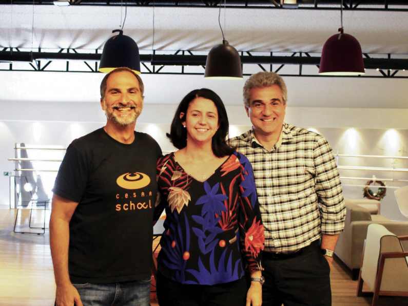 Eduardo Peixoto, Karla Godoy e Fred Arruda em evento do CESAR.